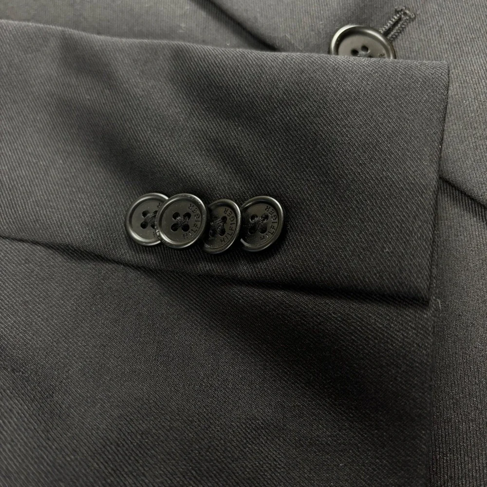 Tommy Hilfiger Sport Coat 100% Wool Black Two Button Lined Double Vented 37R